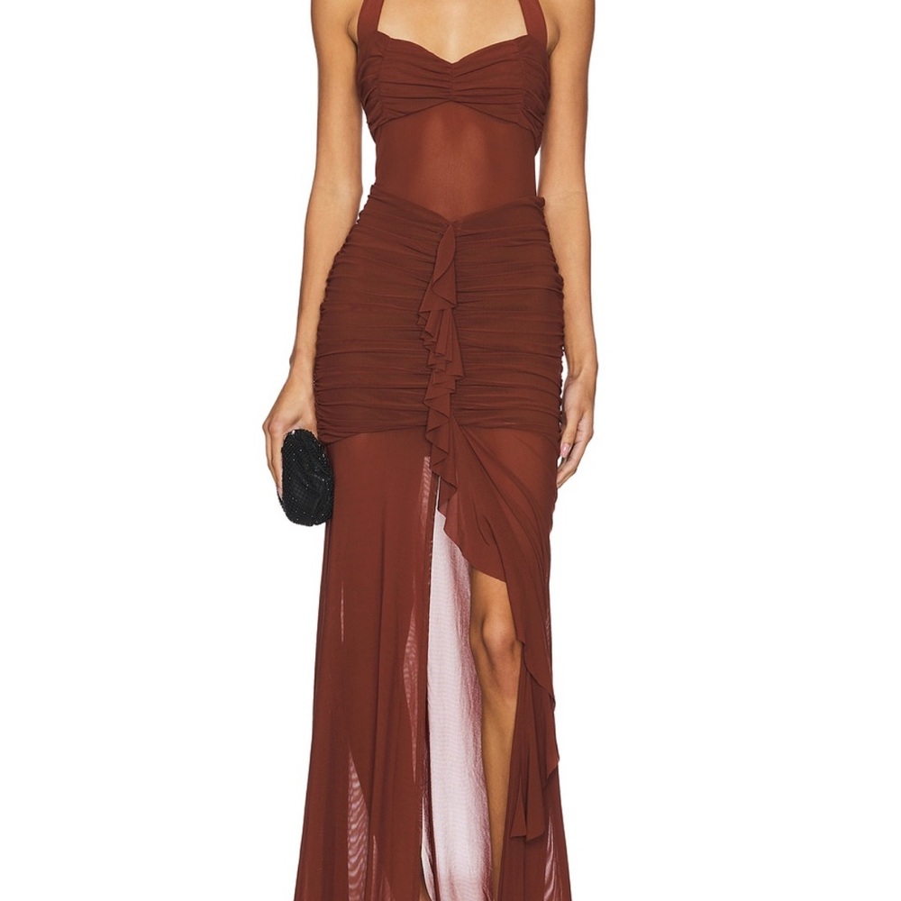 Asymmetrical Brown Dress